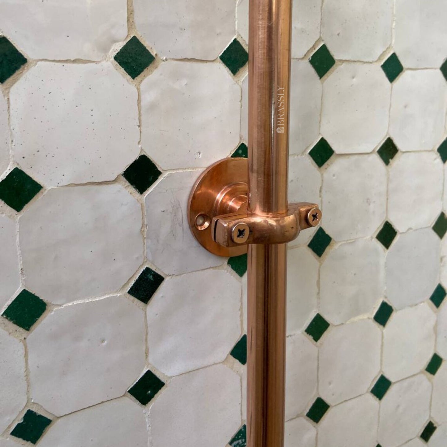 Unlacquered Solid Copper Shower for Outdoor Use - Copper Showerhead