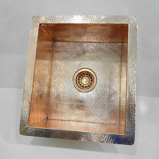Handcrafted Solid Copper Kitchen Sink - Undermount & Unlacquered, Customizable Hand Hammered or Smooth Finish