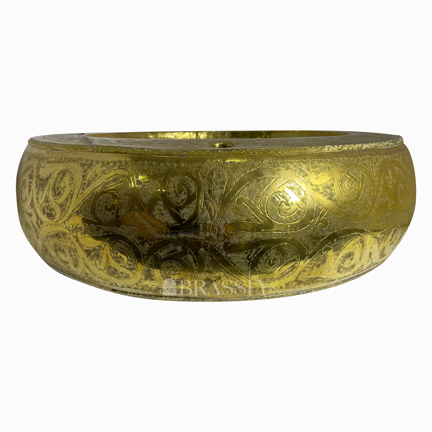 Engraved Brass Sink, Brass Bathroom Sink, Bohemian Antique Vessel Sink