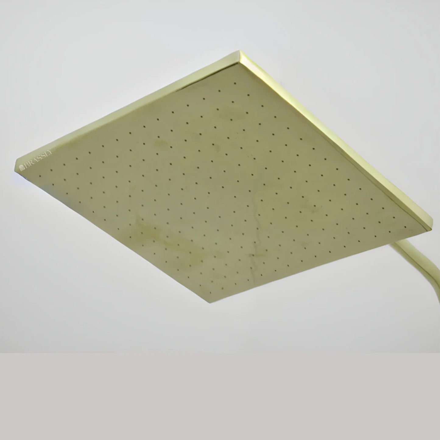 Unlacquered Solid Brass Rain Shower Head, Round Or Rectangular Design