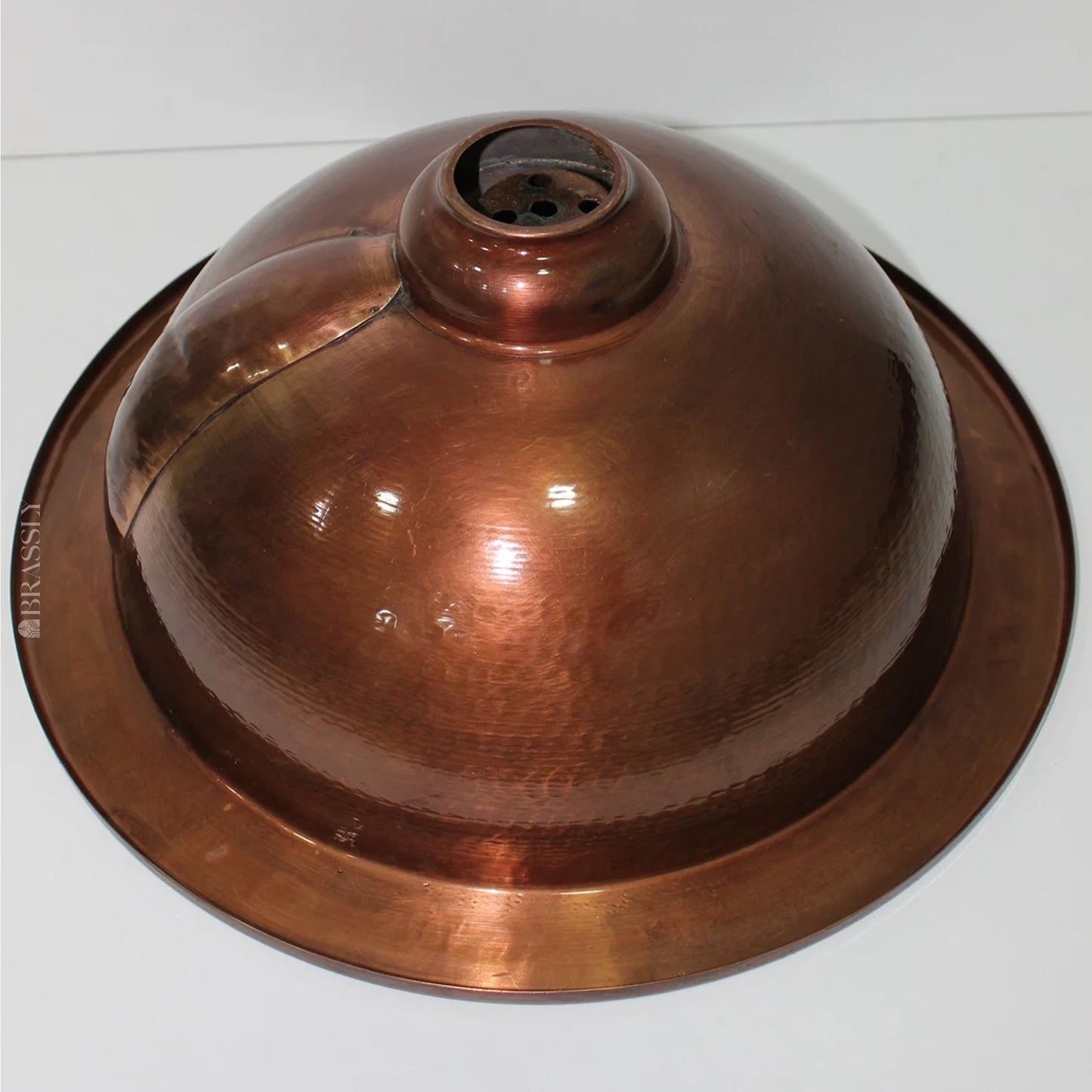 Hand-Engraved Copper Sink with Moroccan Round Vessel Design for Bathroom