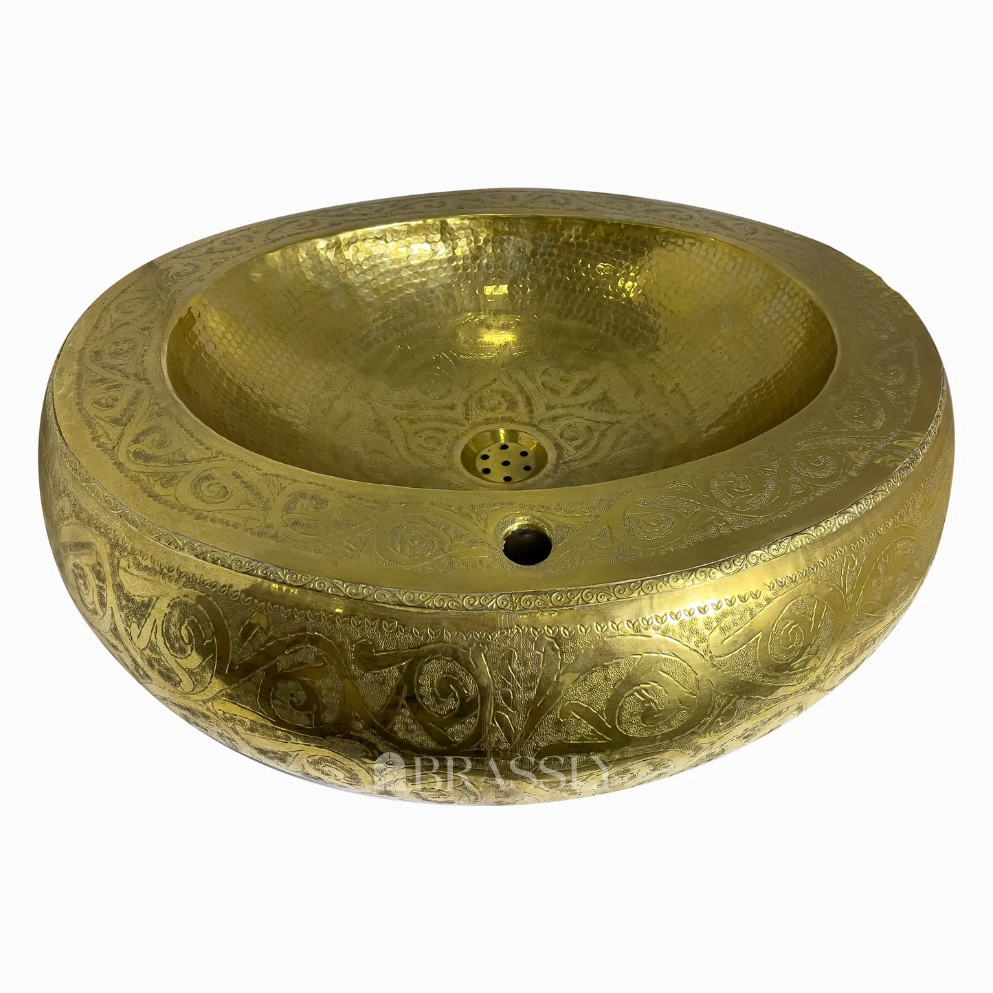 Engraved Brass Sink, Brass Bathroom Sink, Bohemian Antique Vessel Sink