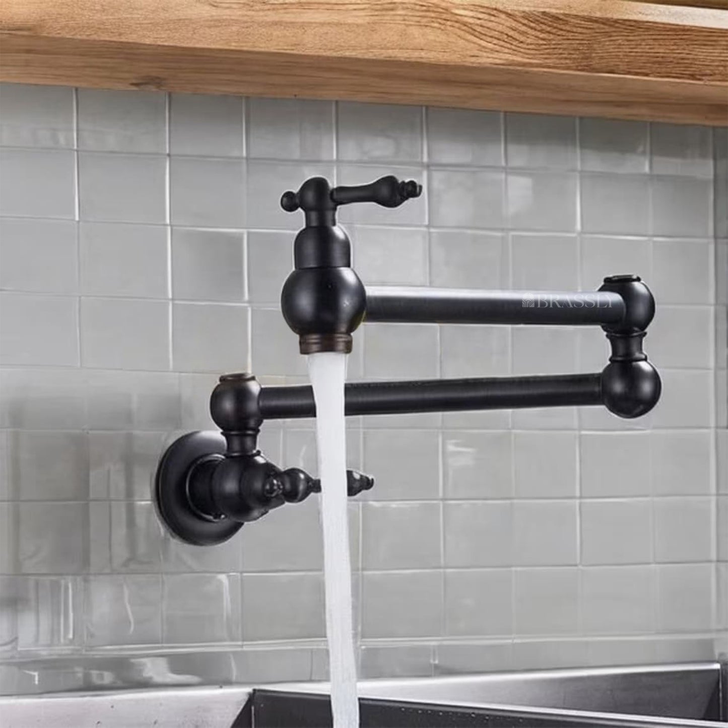 Wall Mounted Kitchen Faucet - Unlacquered Brass Pot Filler