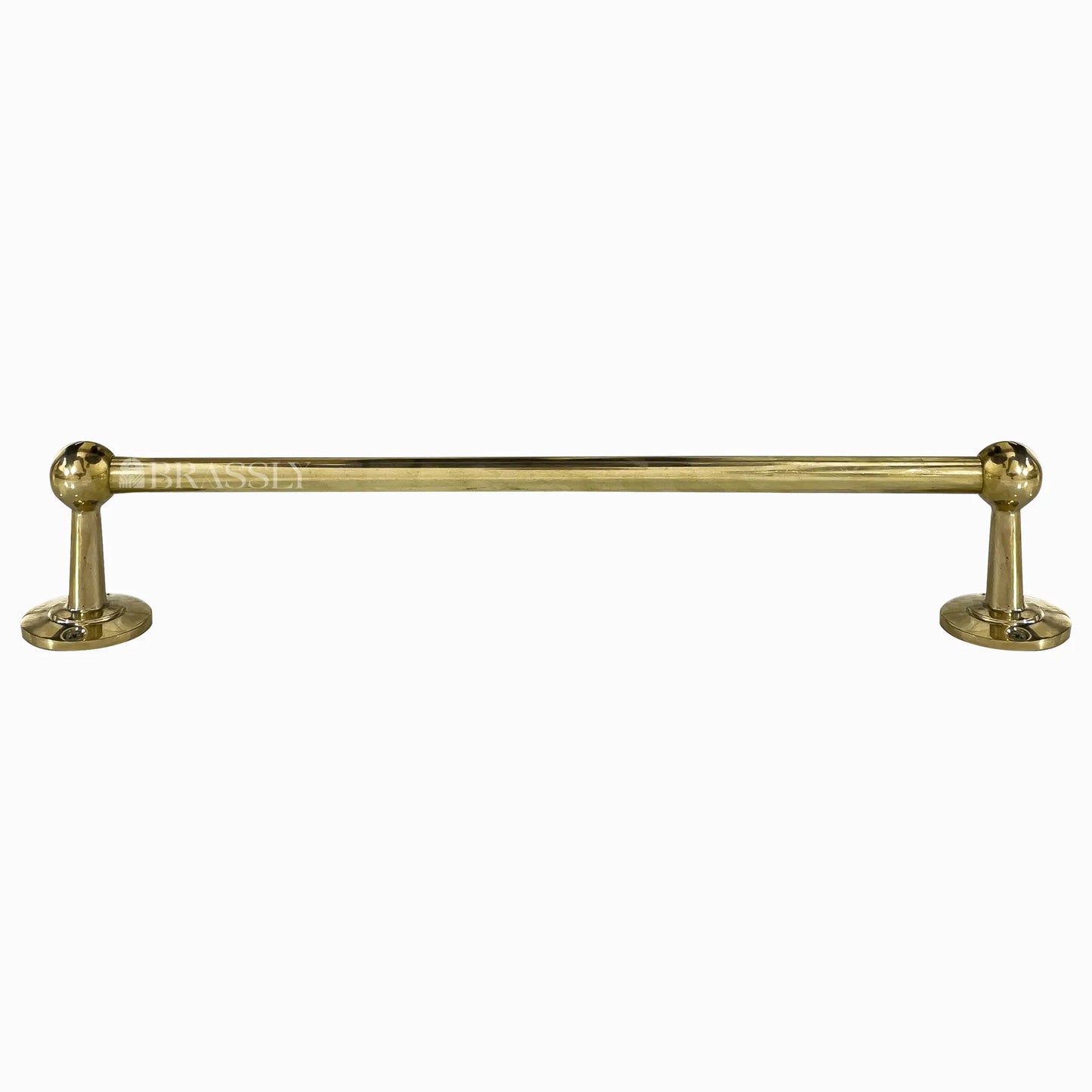 Brass Hanging Rail, 10 Grove S Hooks, Polished Brass