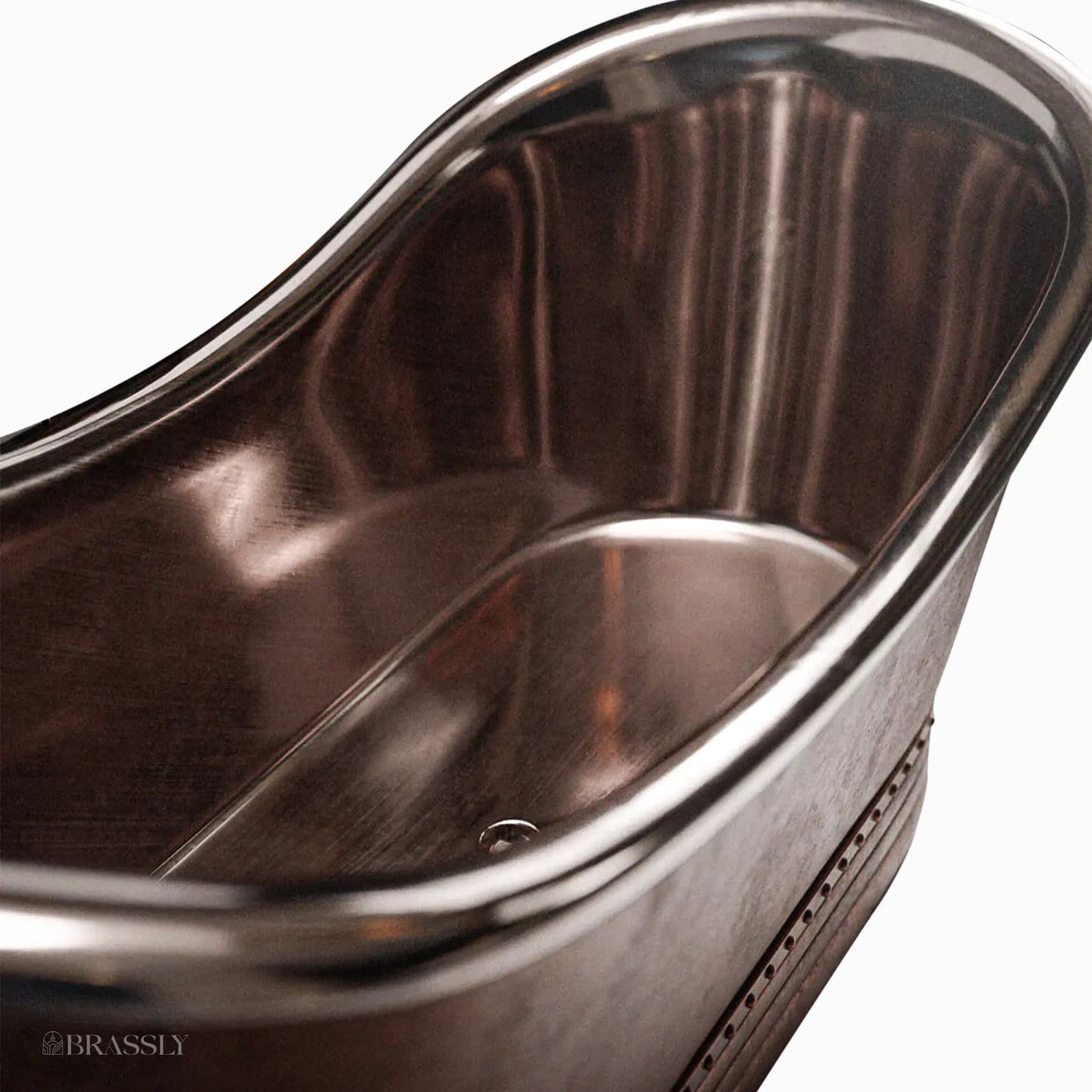 Handmade Hammered Copper Bathtub with Patina – Freestanding Luxury Soaking Tub