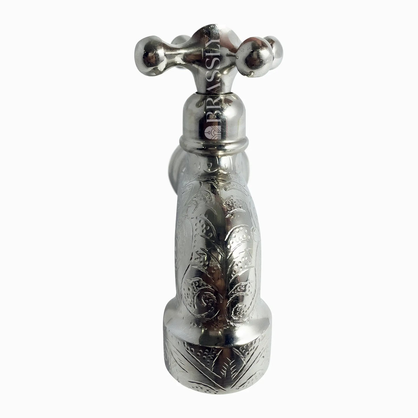 Handcrafted Small Water Tap, Chrome Silver Finish Wall Faucet