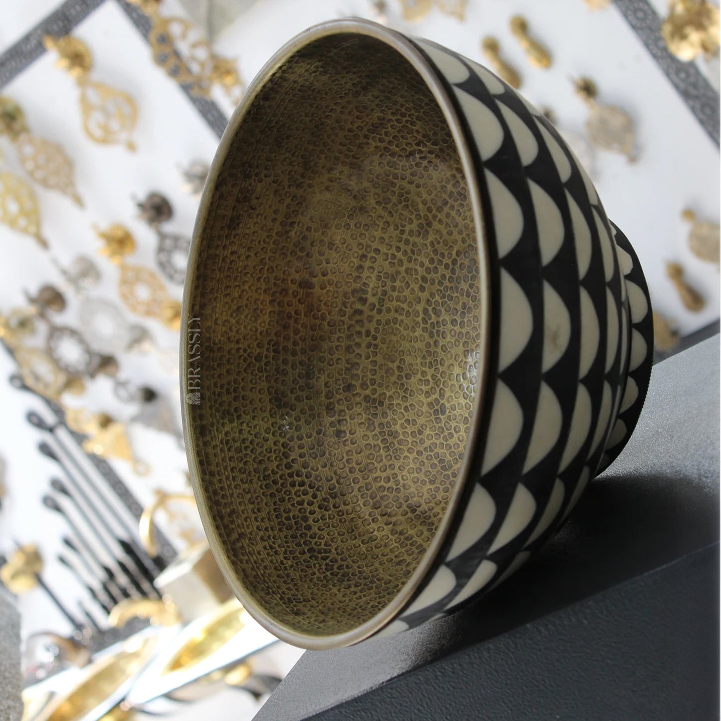 Moroccan Bronze Sink Bowl - Handcrafted Copper Round Washbasin for Bathroom or Outdoor Use