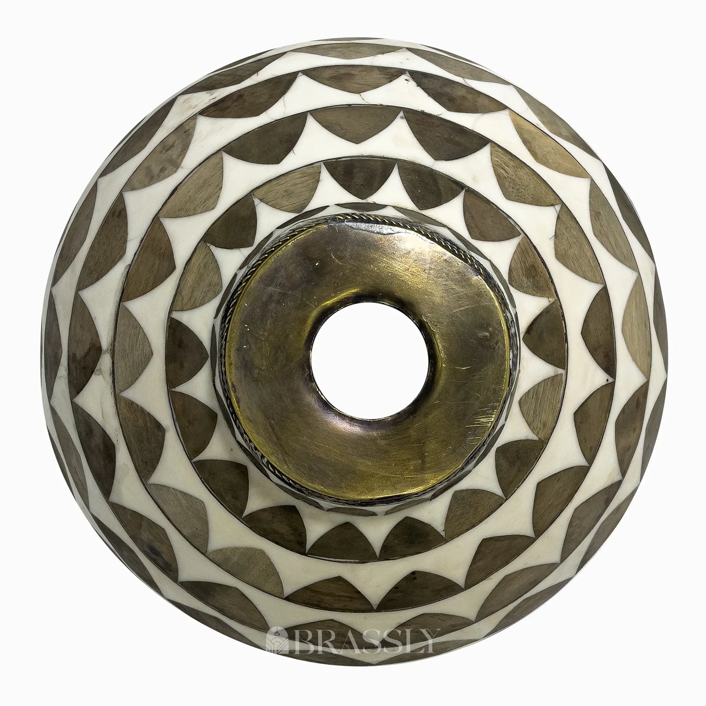 Brass Bathroom Sink, White And Black Pattern, Copper Resin Vanity Vessel Sink
