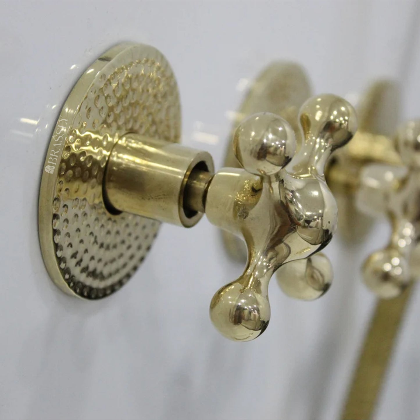 Brass Shower System, Straight Tub Filler And Head Shower, Plumbing Fixtures