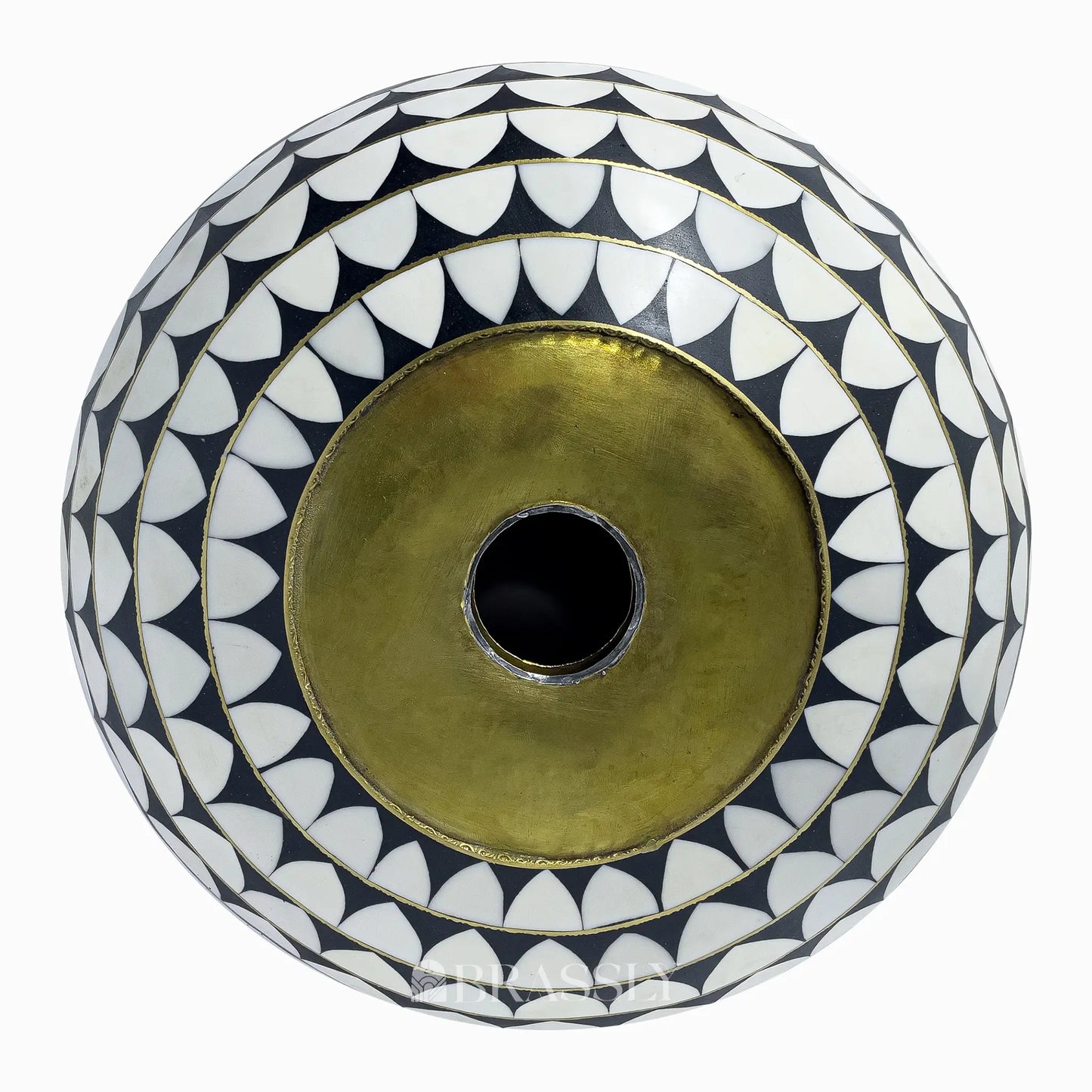 Brass Bathroom Sink, White And Black Pattern, Copper Resin Vanity Vessel Sink