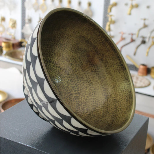 Moroccan Bronze Sink Bowl - Handcrafted Copper Round Washbasin for Bathroom or Outdoor Use