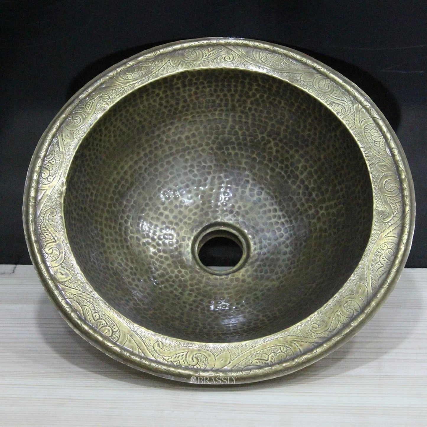 Handcrafted Moroccan Drop-In Bathroom Sink - Brass Basin Sink for Modern Bathrooms