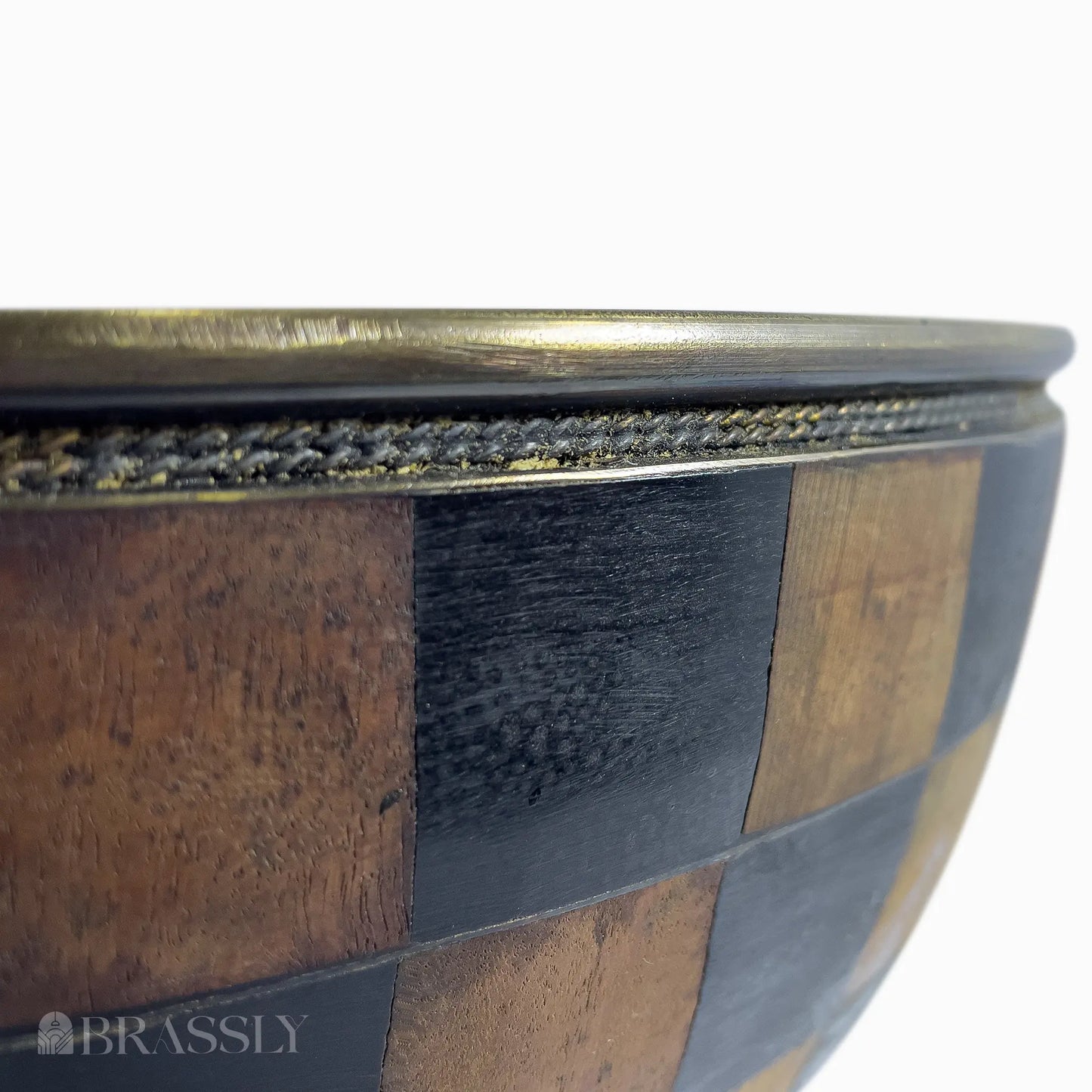 Moroccan Brass Sink, Wood And Black Pattern, Bathroom Vessel Sink