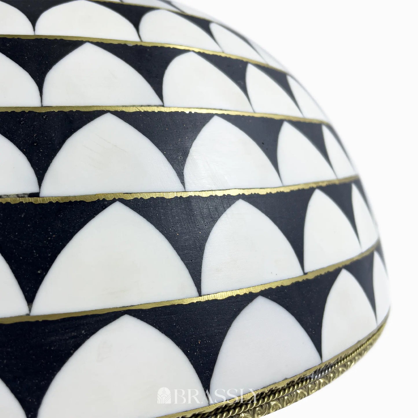 Brass Bathroom Sink, White And Black Pattern, Copper Resin Vanity Vessel Sink