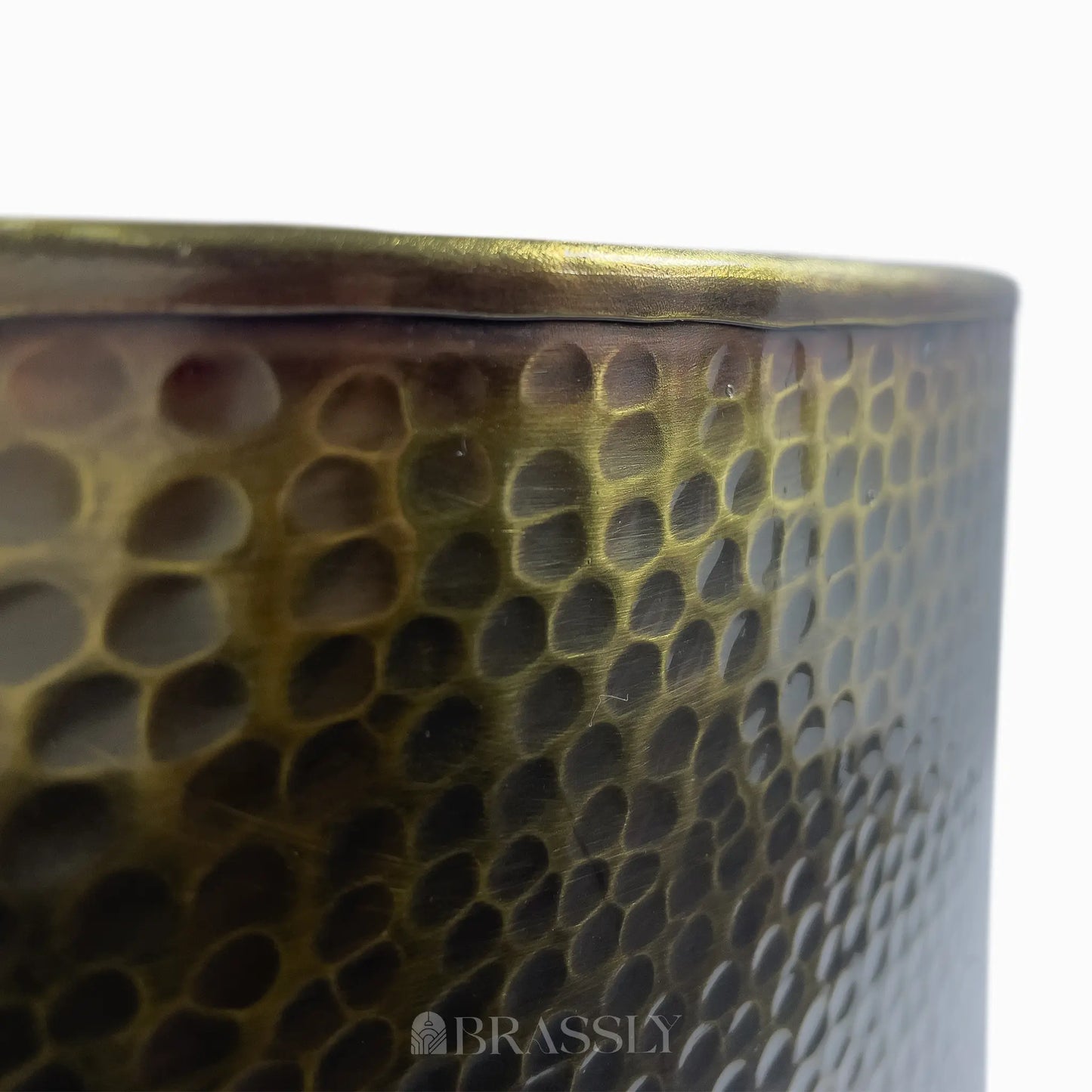 Hammered Brass Sink Bowl, Round Bar Sink, Patinated Brass