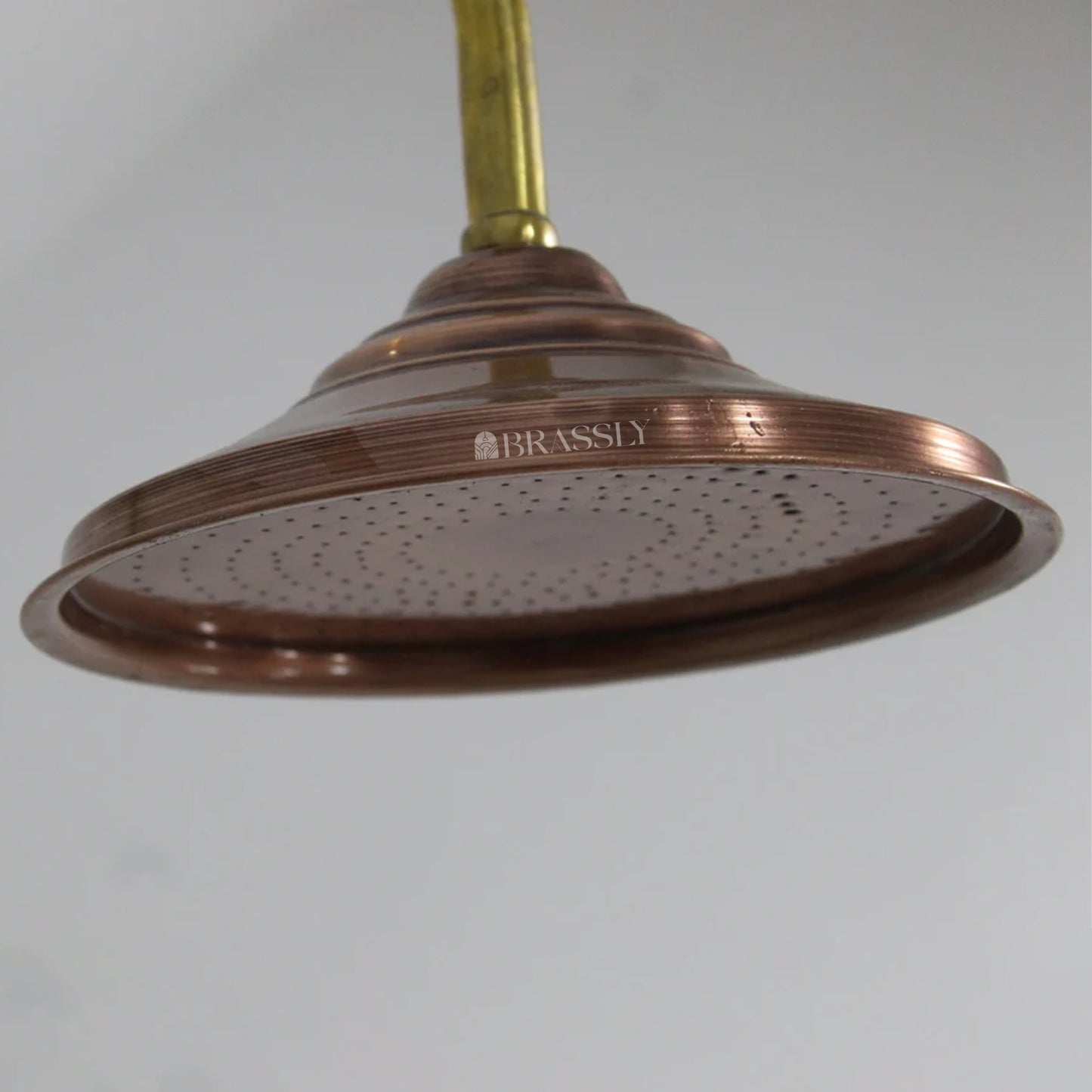 Unlacquered Solid Dark Copper Round Rain Shower Head - Vintage Outdoor Showerhead