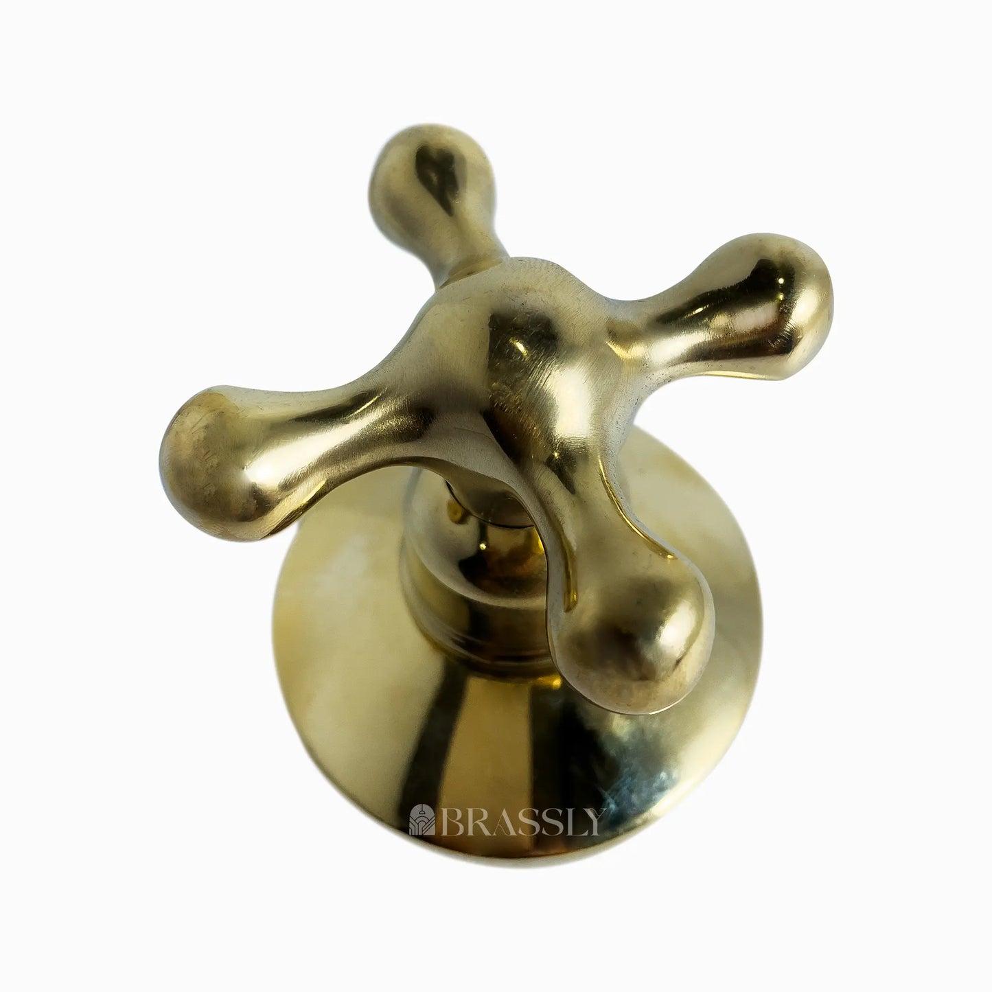 Unlacquered Brass 8" Bridge Tap, Deck Mount Tap, Vintage Kitchen Sink Tap
