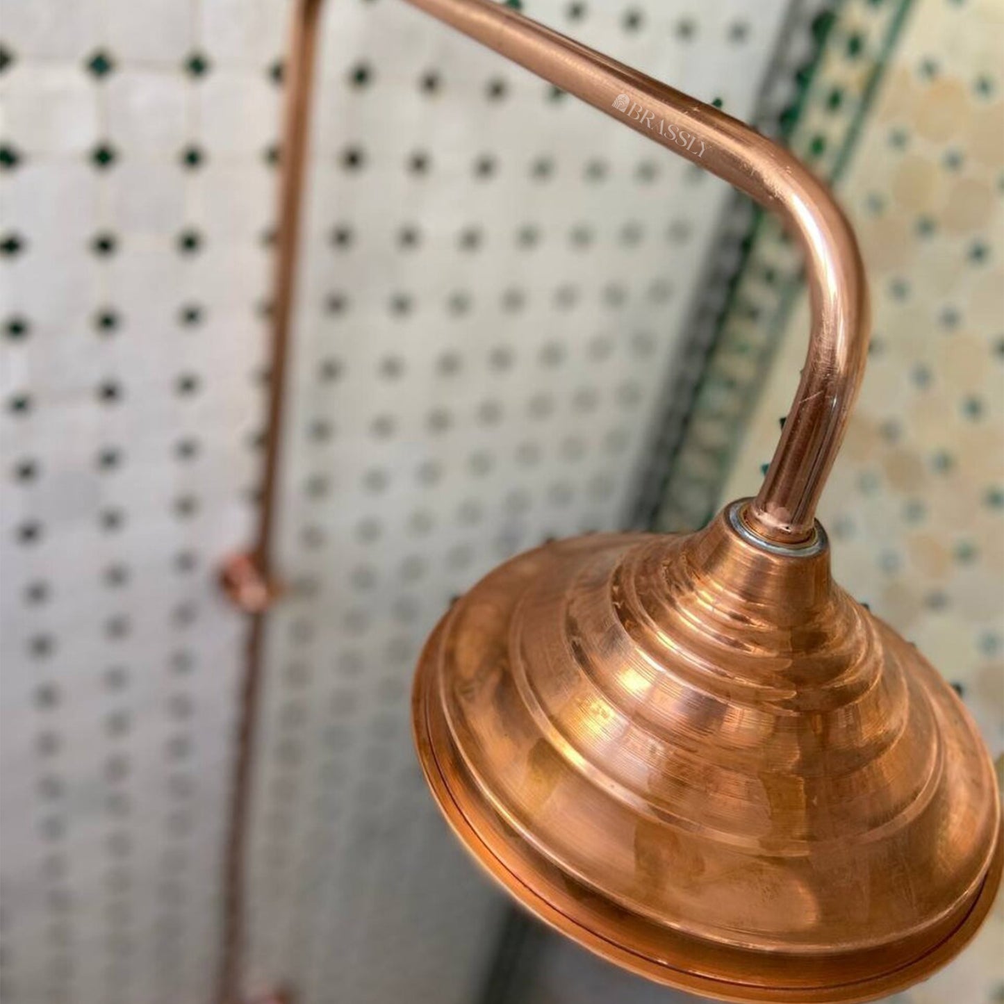 Unlacquered Solid Copper Shower for Outdoor Use - Copper Showerhead