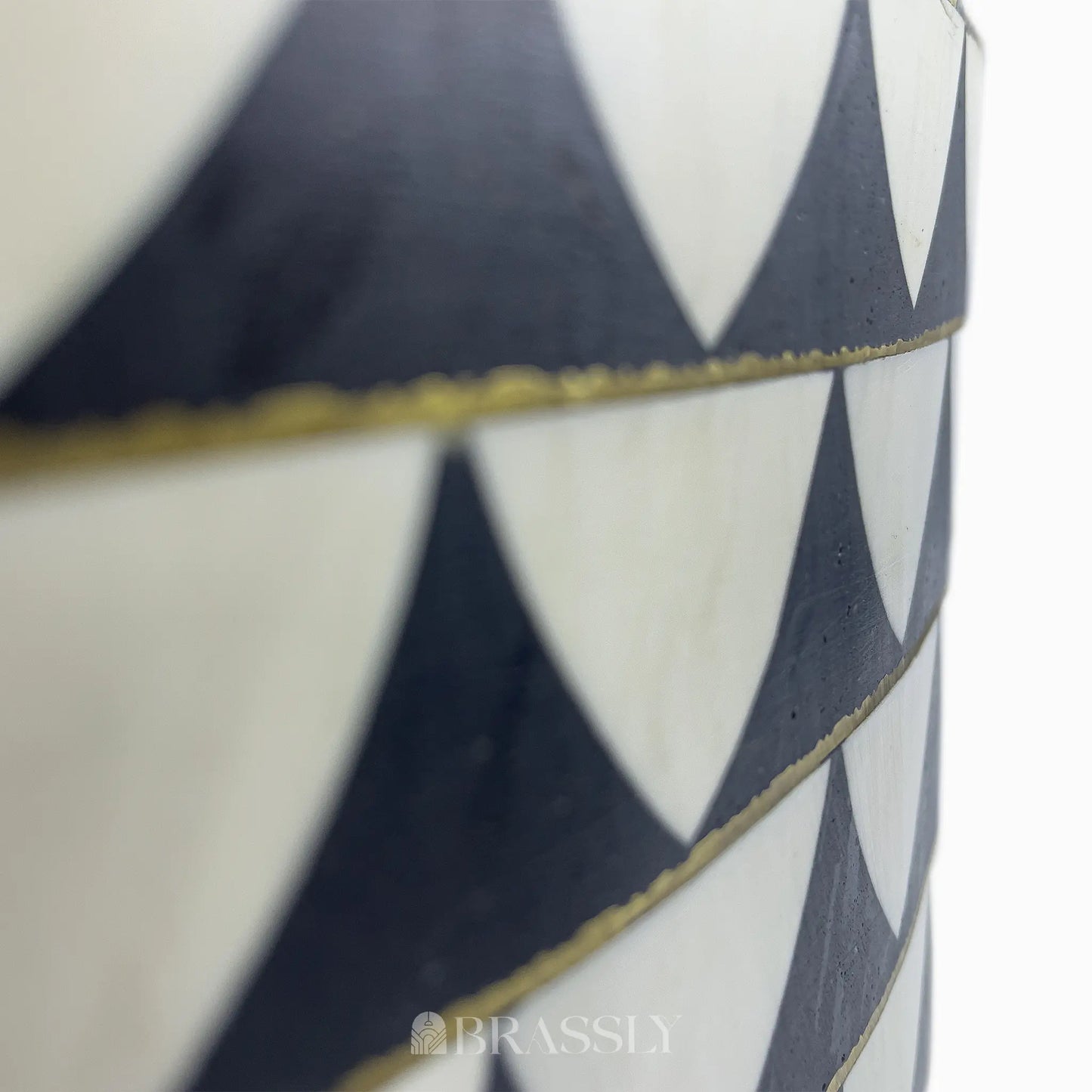 Brass Bathroom Sink, Black And White Pattern, Oval Basin Sink, Hammered Brass