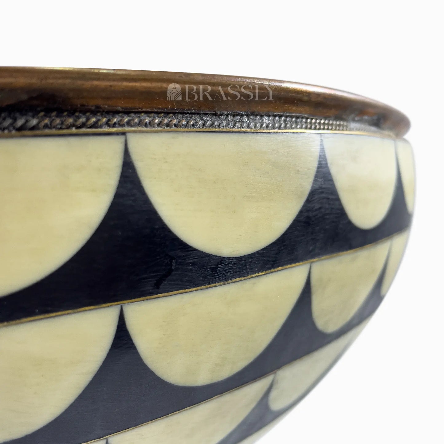 Brass Bathroom Sink, White And Black Pattern, Copper Resin Vanity Vessel Sink