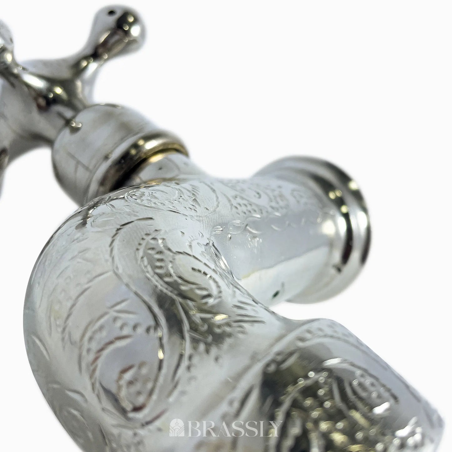 Handcrafted Small Water Tap, Chrome Silver Finish Wall Faucet
