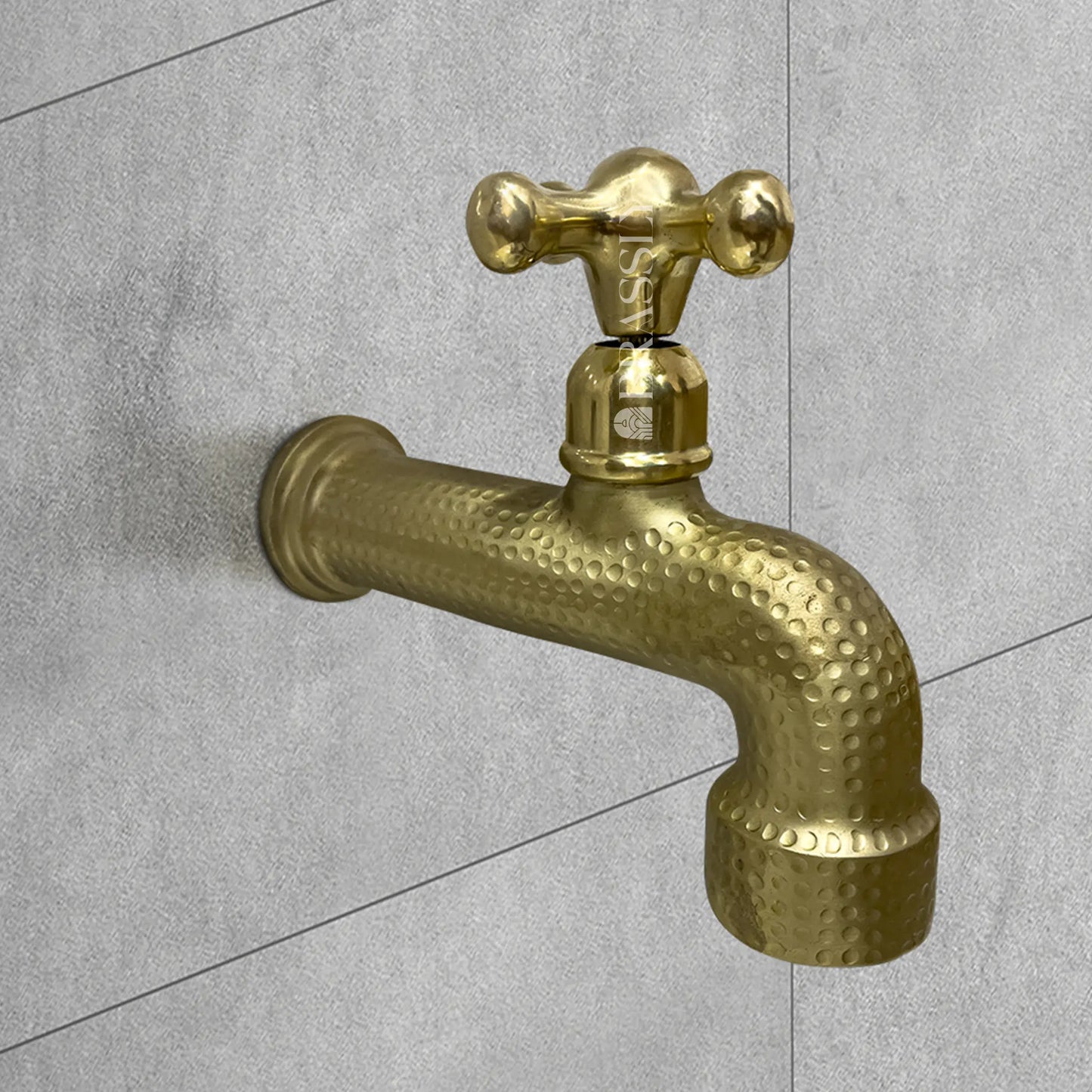 Copper Wall Mount Water Tap, Engraved Moroccan Faucet