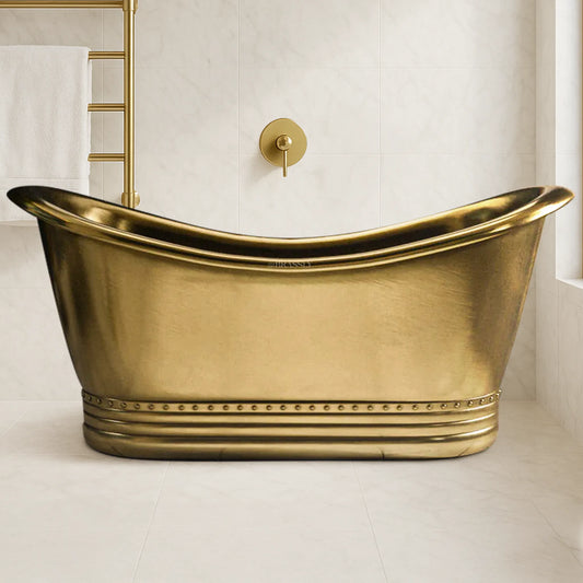 Luxury Handmade Hammered Brass Bathtub – Freestanding Antique Soaking Tub