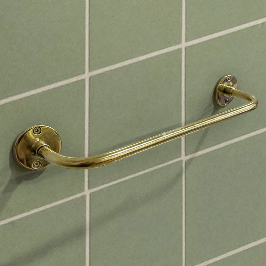 Unlacquered Brass Wall Mounted Hanging Rail, Brass Kitchen Hanging Rail