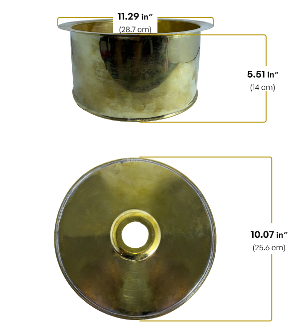Brass Undermount Sink, Round Bar Sink With Drain, Hammered Brass, Smooth Finish Brass