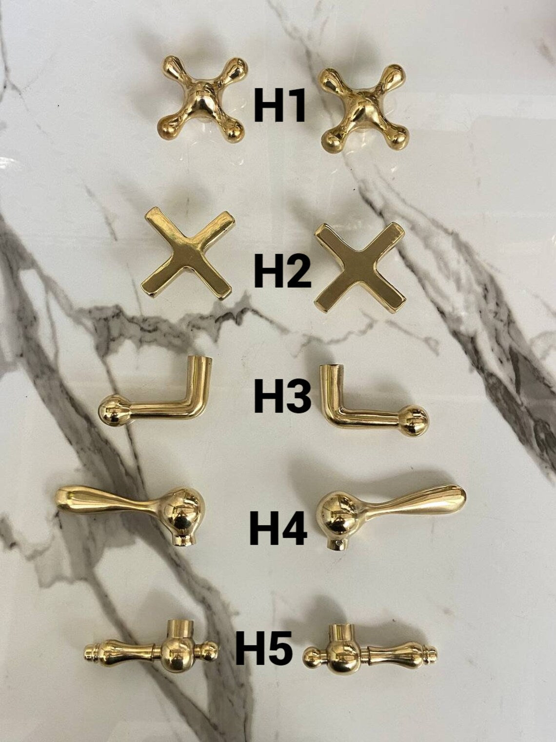Wall-Mounted Brass Bathroom Tap with Vintage Lever Handles