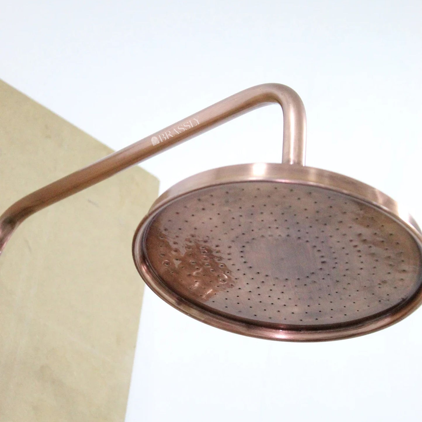 Copper Shower System With Handheld Sprayer, Vintage Rain Showerhead System