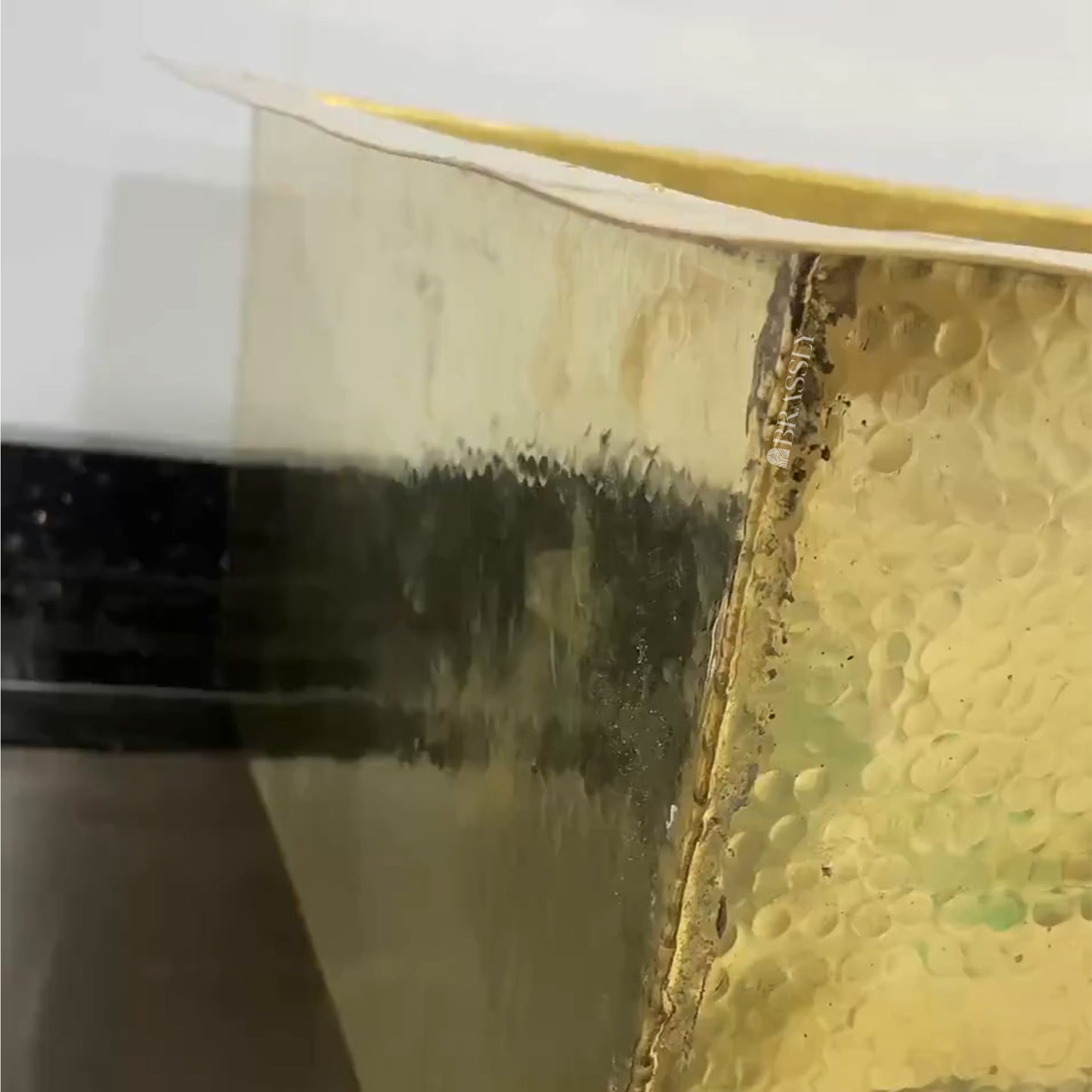 Hammered Brass Undermount Sink with Custom Drain - Kitchen, Bar & Outdoor