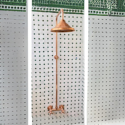 Unlacquered Solid Copper Shower for Outdoor Use - Copper Showerhead