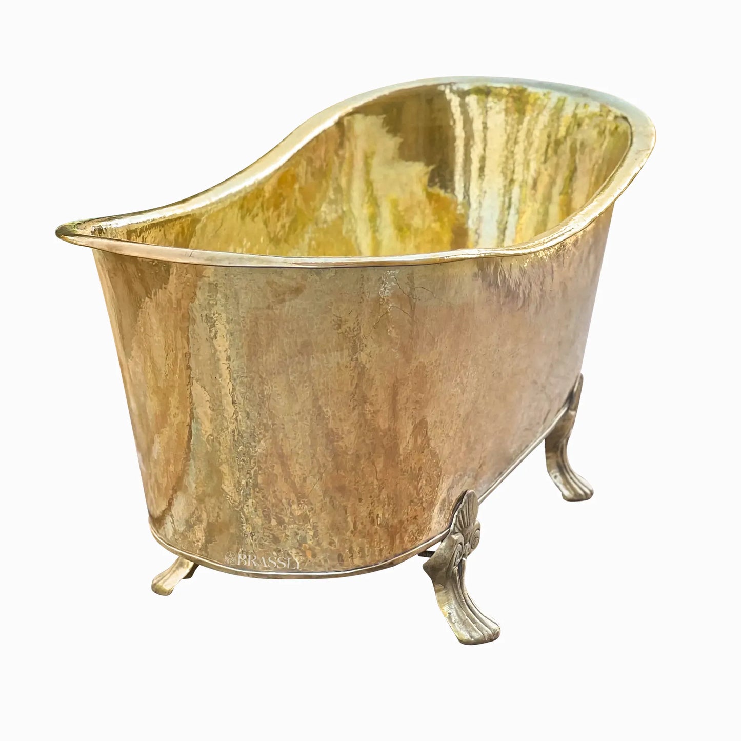 Antique Brass Slipper Clawfoot Bathtub – Solid Freestanding Luxury Bath