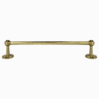 Brass Hanging Rail, 10 Grove S Hooks,  Polished Brass