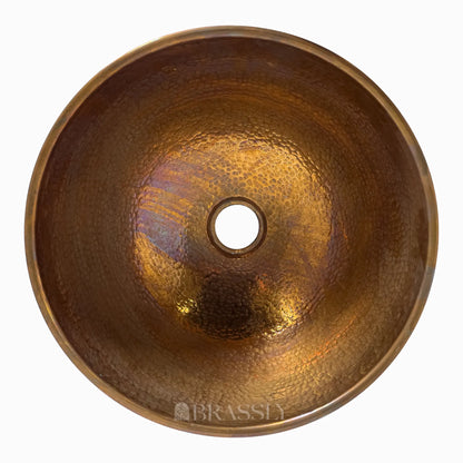 Brass Bathroom Sink, White And Black Pattern, Copper Resin Vanity Vessel Sink