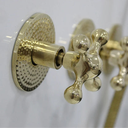 Brass Shower System, Straight Tub Filler And Head Shower, Plumbing Fixtures