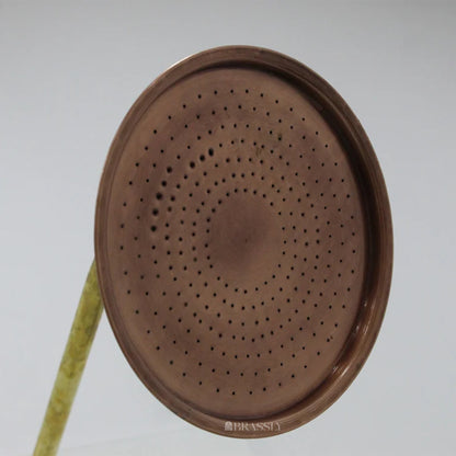 Unlacquered Solid Dark Copper Round Rain Shower Head - Vintage Outdoor Showerhead