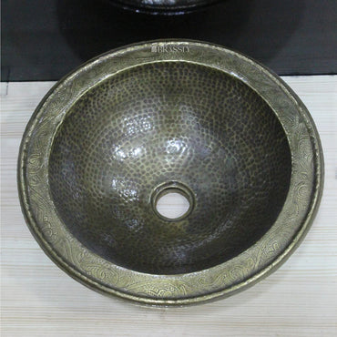 Handcrafted Moroccan Drop-In Bathroom Sink - Brass Basin Sink for Modern Bathrooms
