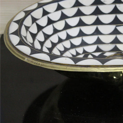 Handmade Resin and Bone Drop-In Bathroom Sink, Vintage Style Brass Basin Moroccan Sink