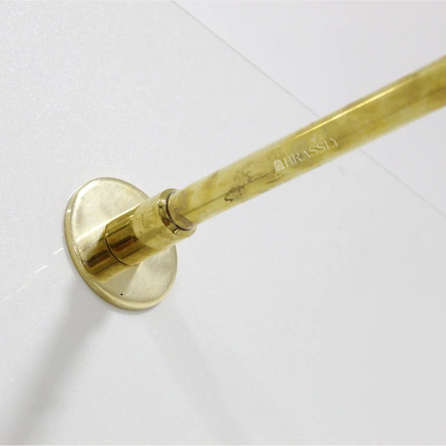 Unlacquered Brass Shower Head - Round Shower Head with Arm Extension