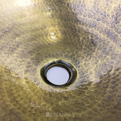 Brass Bathroom Sink, White And Black Pattern, Copper Resin Vanity Vessel Sink