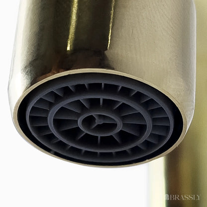 Unlacquered Brass 8" Bridge Tap, Deck Mount Tap, Vintage Kitchen Sink Tap