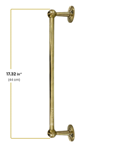 Brass Hanging Rail, 10 Grove S Hooks,  Polished Brass